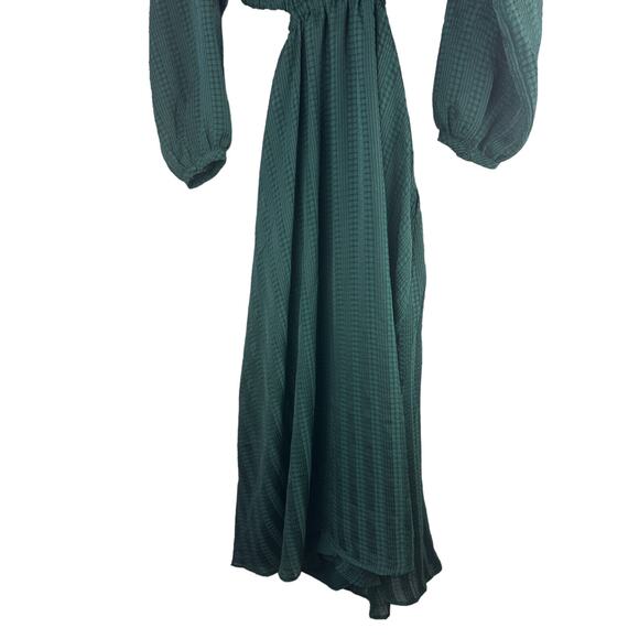 Madewell Long Sleeve Cutout Midi Dress Smoky Spruce Green Black Women's Medium - Picture 10 of 16